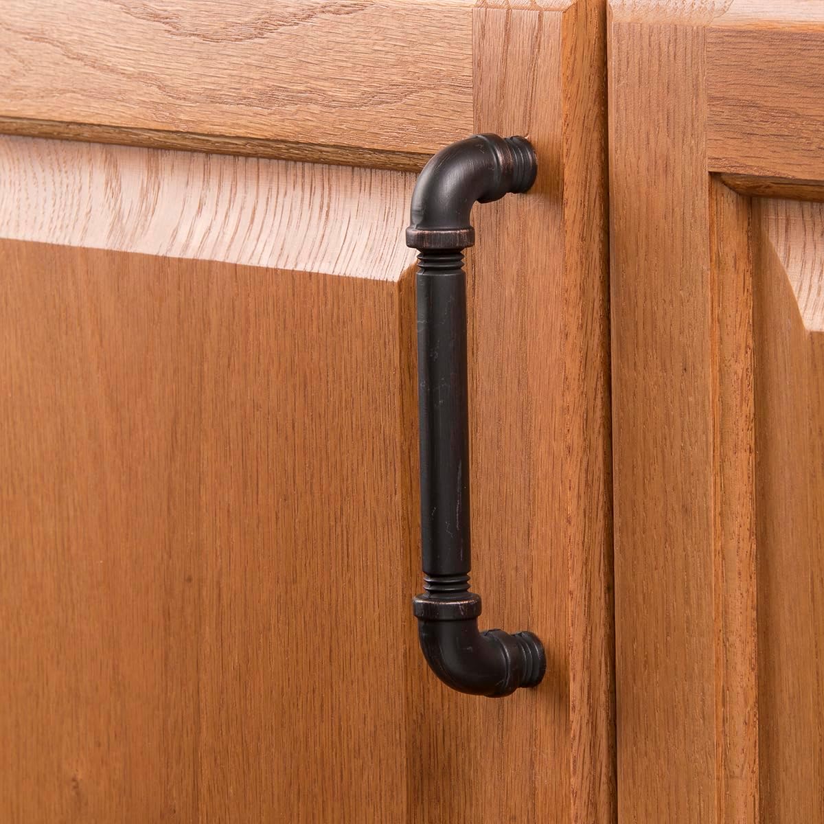 Hickory Hardware 10 Pack Solid Core Kitchen Cabinet Pulls, Luxury Cabinet Handles, Hardware for Doors & Dresser Drawers, 5-1/16 Inch (128mm) Hole Center, Vintage Bronze, Pipeline Collection