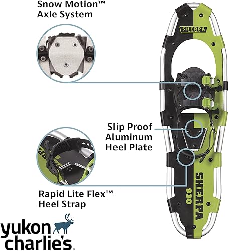 Miniatura 4 de Yukon Charlie's Raquetas de nieve Sherpa, raquetas de nieve para hombres y mujeres, kits de raquetas de nieve para todos los niveles de habilidad,