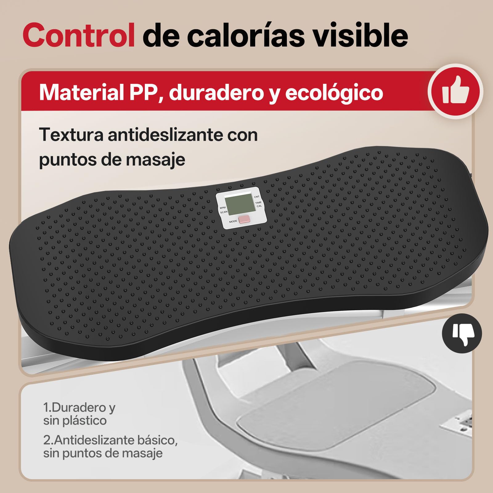 PASYOU Tabla de Equilibrio Simulador de Esquí, Tabla oscilante con Bandas de Resistencia, Entrenador portátil de Equilibrio Wiggle con Monitor LCD, Capacidad de 136 kg, Ejercicio Completo