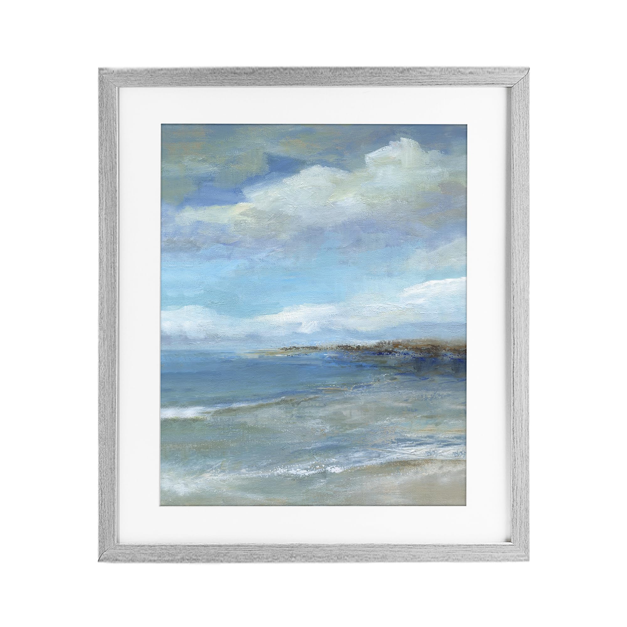 Stupell Industries Farmhouse Gray (Textured) 'Shore's Calm Breeze'| Framed Print Under Glass