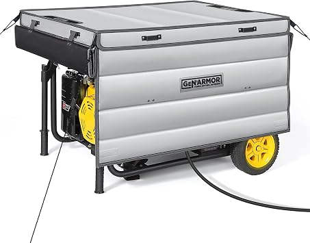 GenArmor Generator Covers While Running, 100% Waterproof Heavy Duty Tarps Generator Tent, Portable Outdoor Generator Enclosure for Most 4000w13000w Generators, Gray, Windproof Kit Version