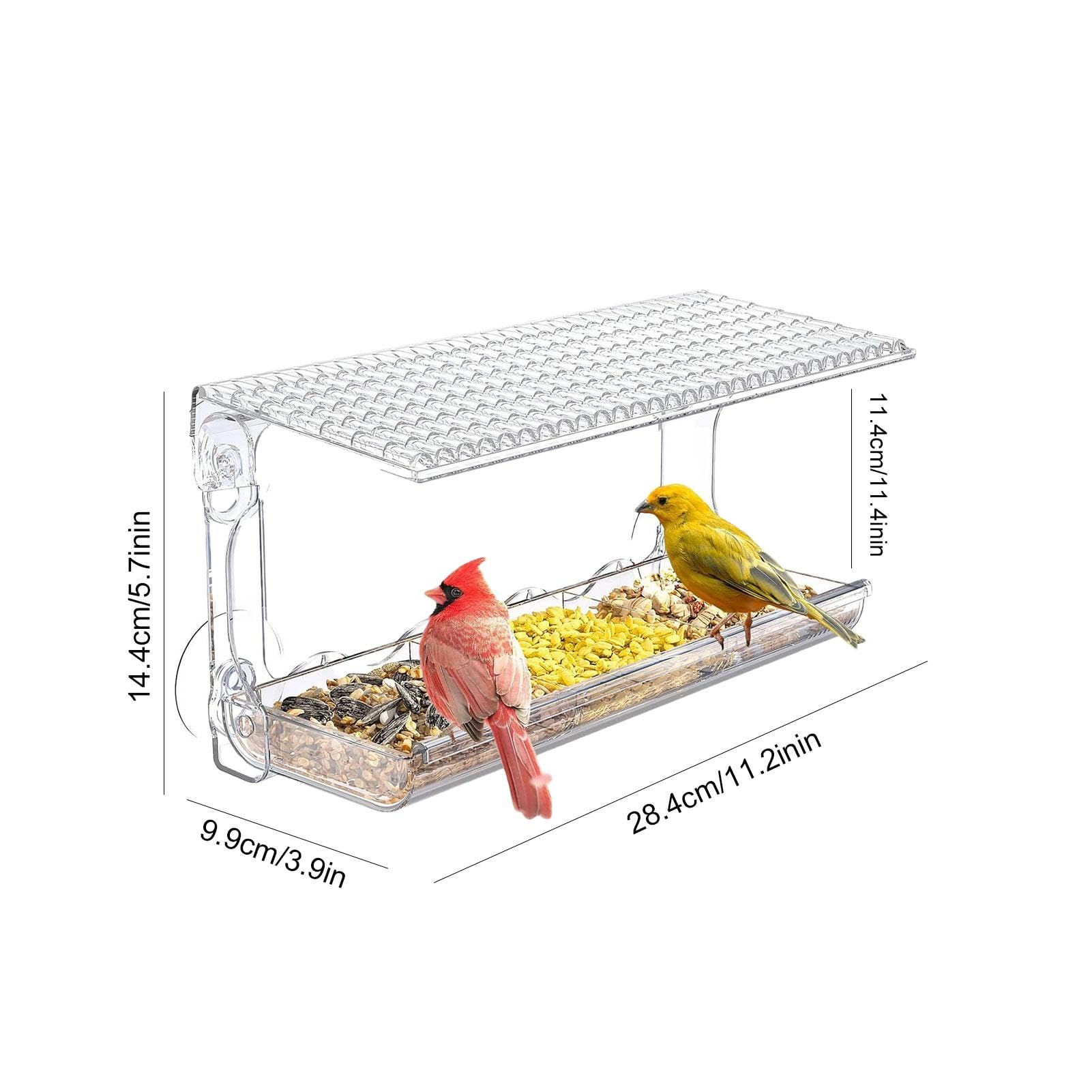 Fenster-Vogelfutterspender Mit Sichtfenster – Transparenter Futterspender Mit Saugnäpfen Für Innen/außen