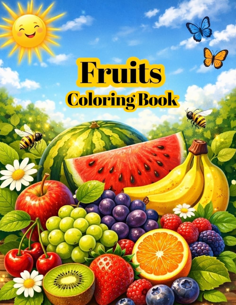 Fruits Coloring Book: Realistic Fruit Illustrations for Relaxation and Creativity      Paperback – Large Print, February 6, 2026