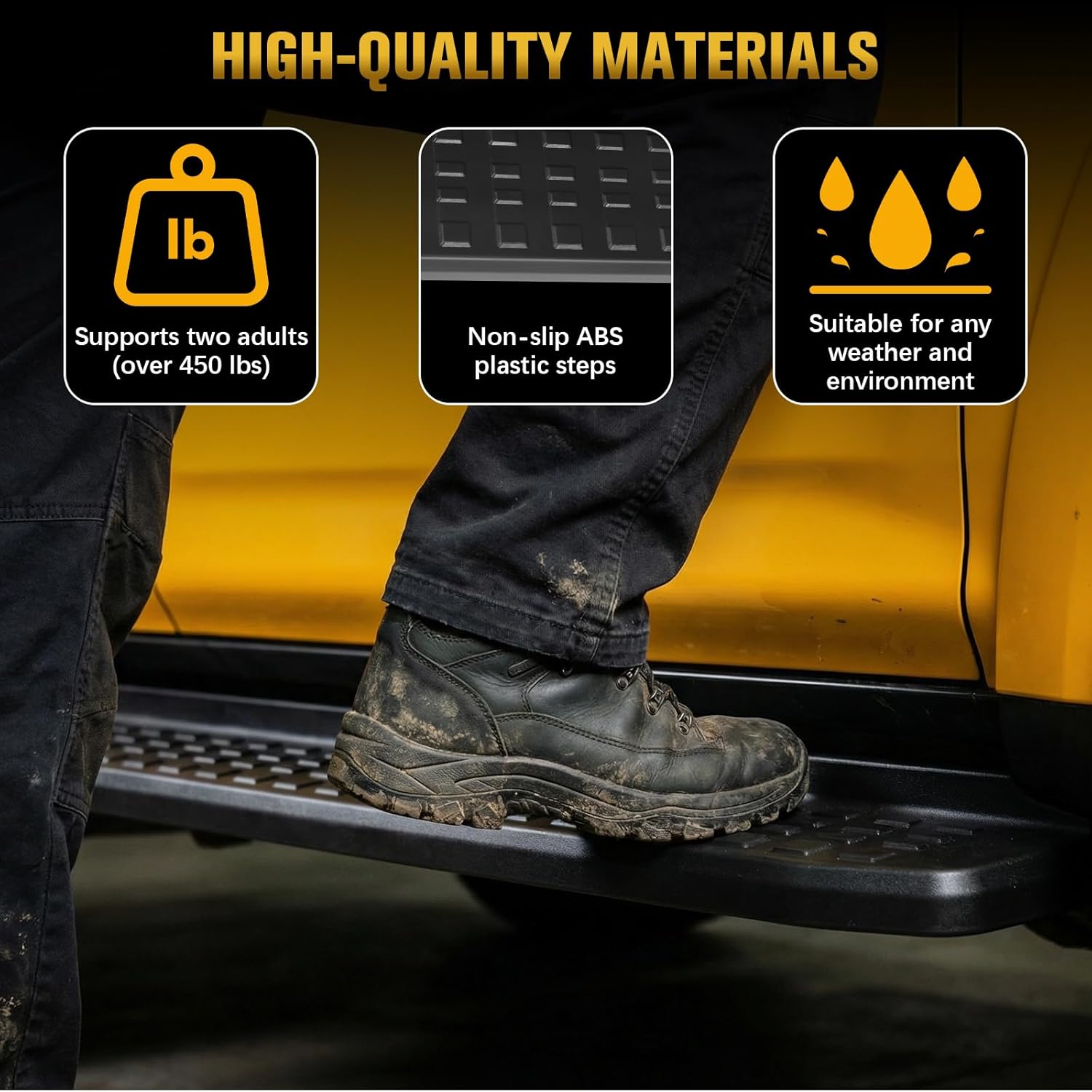 ETOYA 2Pcs Side Steps Running Boards, Aluminum Alloy Side Steps Nerf Bars, 450 Lbs Load Capacity, Compatible with Toyota-4Runner N500 2025 2026, Sturdy Pedal Protector for Left & Right Sides