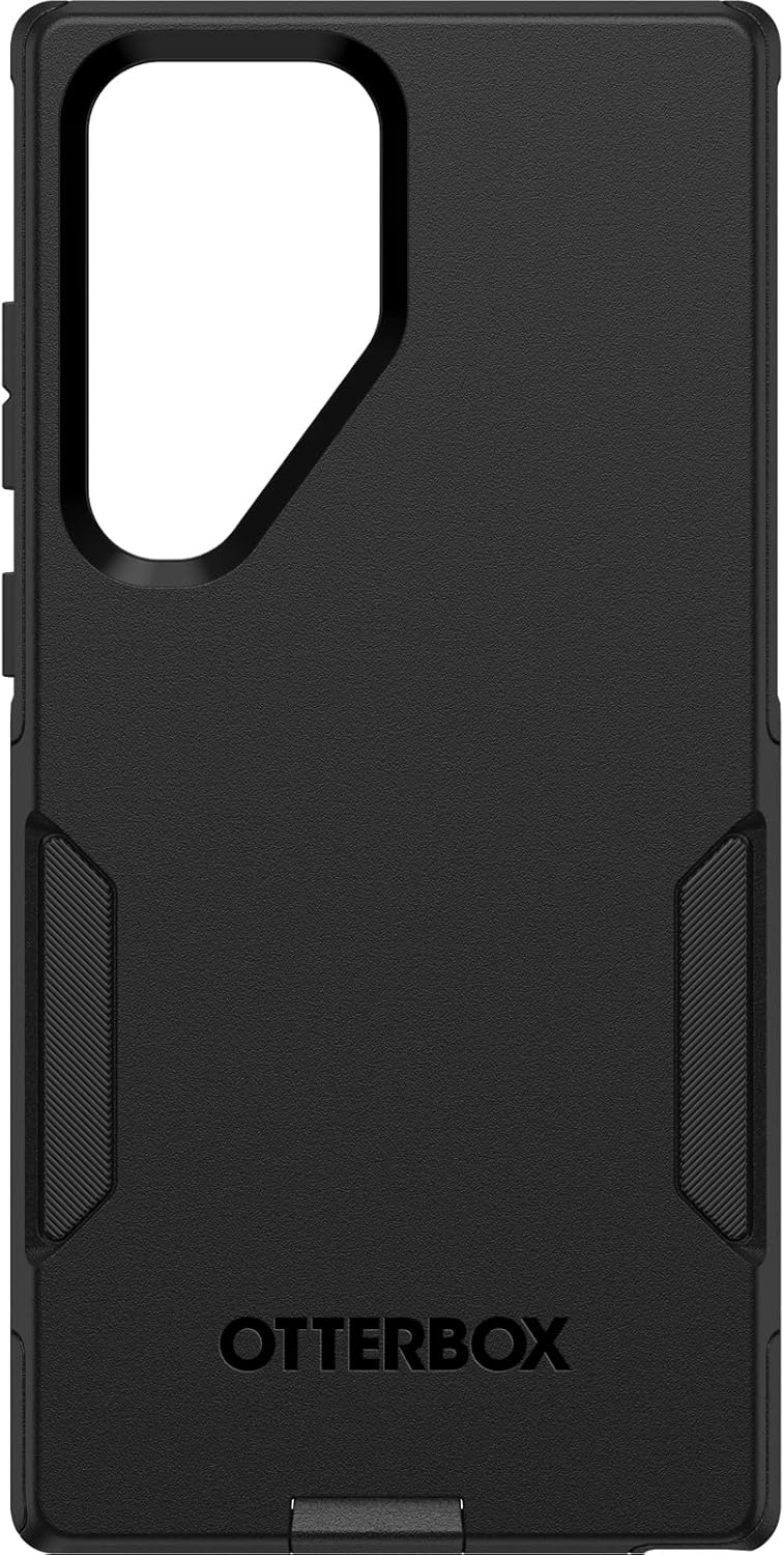 OtterBox Commuter Funda para Galaxy S23 Ultra, resistente a golpes y caídas, Rugerizada, Protectora, Testada 3x estándares Militares anticaídas, Antomicrobiana, Negro, Sin caja retail