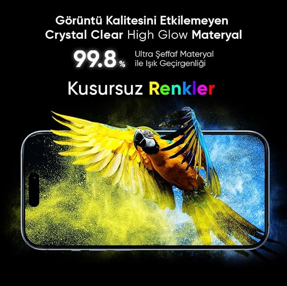 Minesk iPhone 13/13Pro/14/16e/17e ile Uyumlu Hizalama Aparatlı Takılırken Camın Altında Kesinlikle Toz Bırakmayan Darbelere Karşı Ekstra Güçlü HDEkran Koruyucu Cam (Kolay Kurulum, 13-13PRO-14-16e-17e)