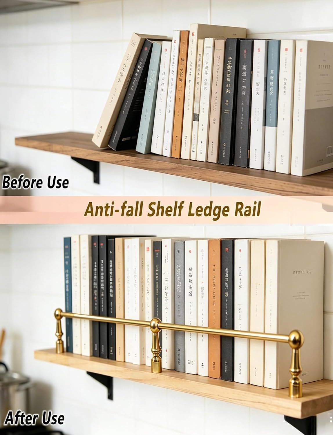 Black Aluminum Shoe Rack Fence, 36cm Decorative Shelf Guard Rail, Wardrobe Barrier Rod for Cabinets & Cupboards, Stylish Storage Solution, Durable & Elegant Design