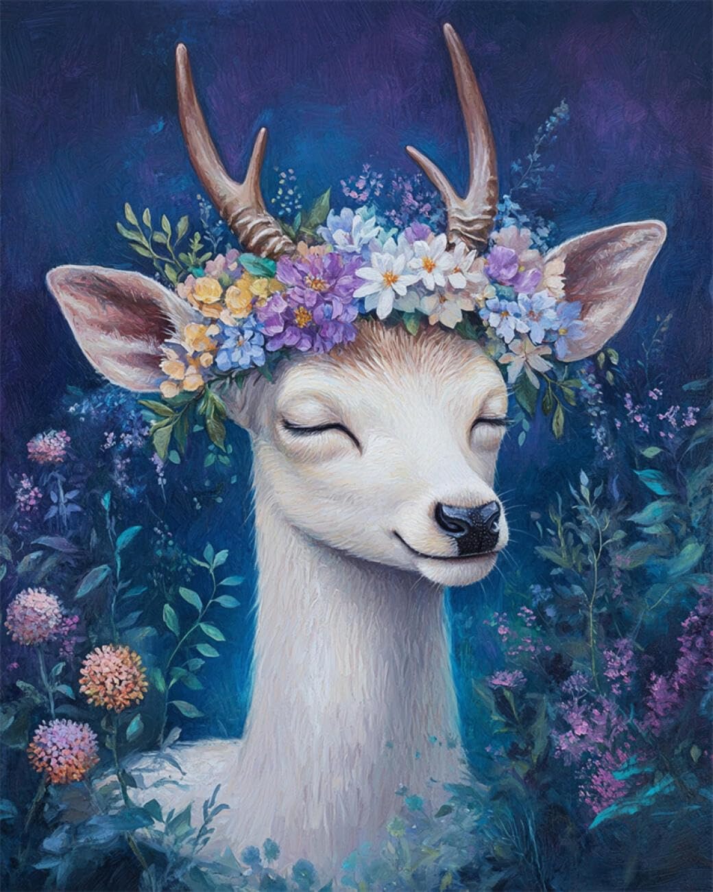 AYAOYANGGO Animal DIY Cross Stitch Kit with Beads Forests Animals Beadwork Craft Kit for Beginners,Needlework Set,Preprint Pattern Decor Wall Art 50x60cm