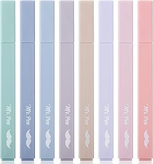 Mr. Pen- Aesthetic Highlighters, 8 pcs, Chisel Tip, Morandi Colors, No Bleed Bible Highlighter Pastel, Highlighters Assorted Colors, Pastel Highlighter Set, Cute Highlighters