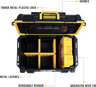 DEWALT TOUGHSYSTEM 2.0 Compact and Durable Deep Toolbox with Removable Dividers (DWST08035)
