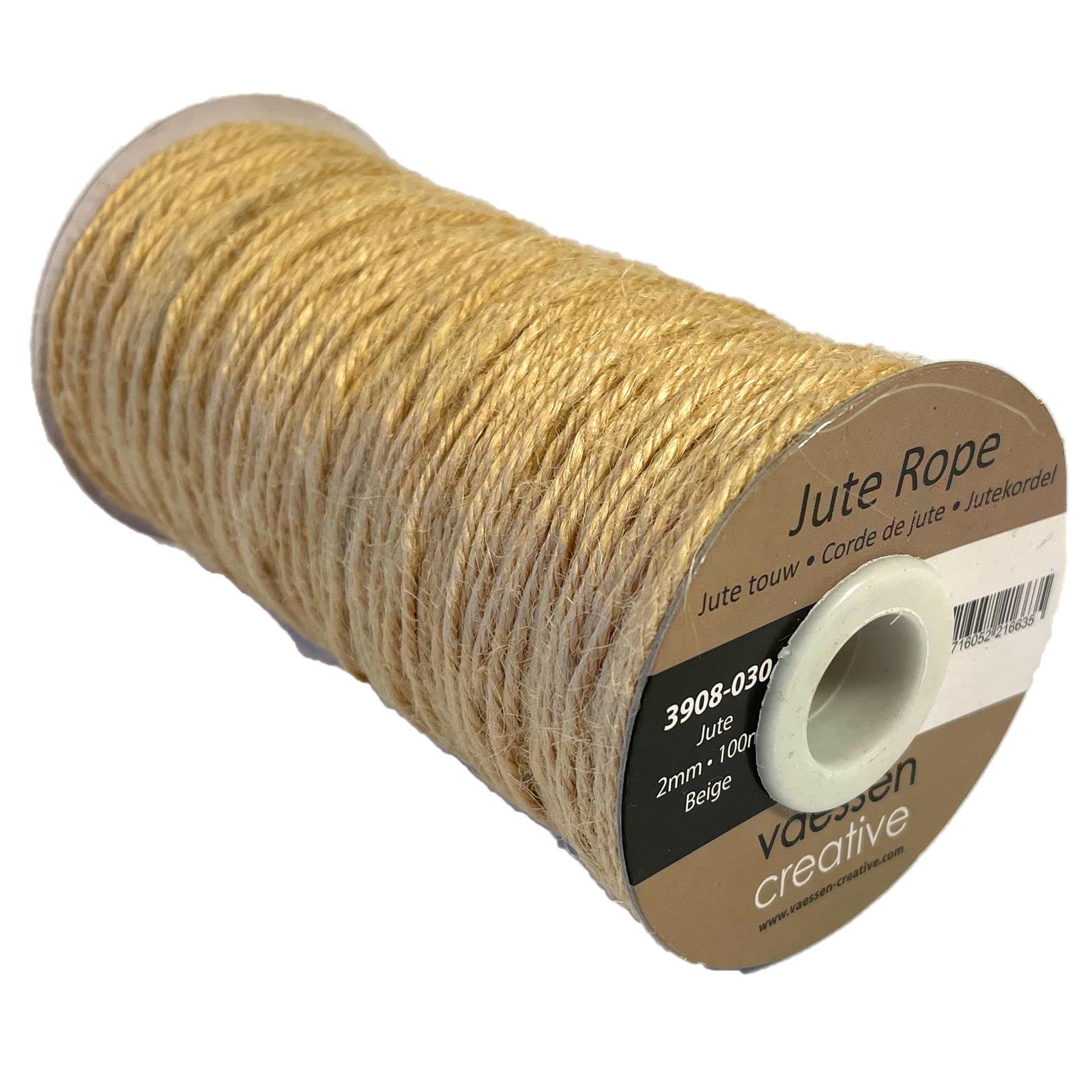 Vaessen Creative Jute Twine, Beige, 100 m x 2 mm, for Gift Wrapping Decorating, Floral Arrangements and Papercrafts - Image 2