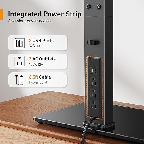Miniatura 11 de Perlegear Soporte de TV de mesa, soporte universal para televisores LCD LED OLED de 23 a 60 pulgadas, soporte de base de TV de altura ajustable