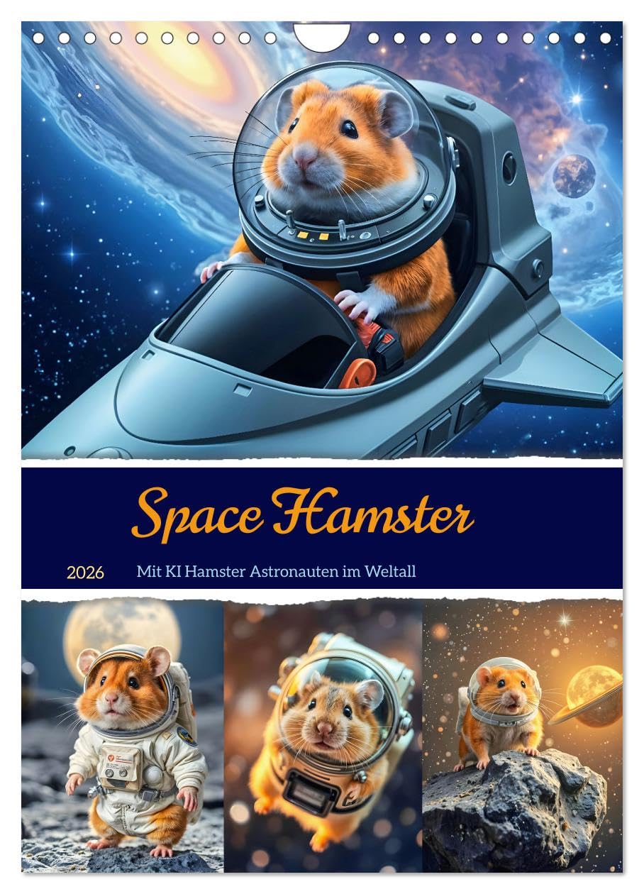 Space Hamster - Astronauts in space with AI Hamster UK-Version (Wall Calendar 2026 DIN A4 Portrait), CALVENDO 12 Month Wall Calendar โ image 1