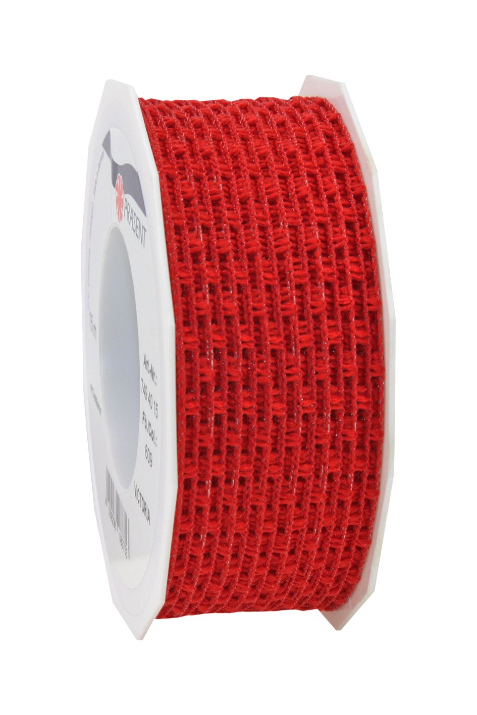 Präsent - Victoria Wired Ribbon Red 15-m-Roll 40 mm width, Painted Pink