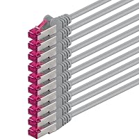 1aTTack.de 2m - grigio - 10 pezzi - Rete Cavi Cat6a S-FTP CAT 6a doppia schermatura