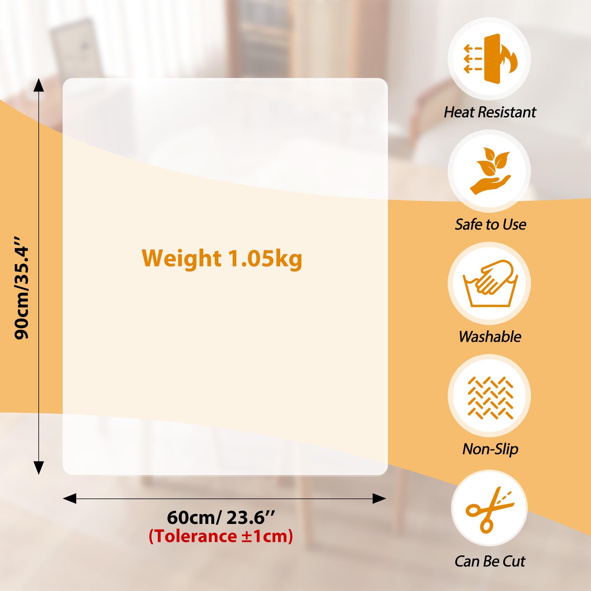 SOSMAR Extra Groß Silikonmatte 90 x 60cm, Extra Dicke 2mm Arbeitsunterlage, Malunterlage, Bastelunterlage, Hitzebeständig & Rutschfest Silikon Unterlage für Küche, Basteln und Werkbank (Transparent SOSMAR Extra Groß Silikonmatte 90 x 60cm, Extra Dicke 2mm Arbeitsunterlage, Malunterlage, Bastelunterlage, Hitzebeständig & Rutschfest Silikon Unterlage für Küche, Basteln und Werkbank (Transparent
