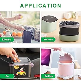 Waikas Small Trash Bags 1.2 Gallon,145 Counts, 38 * 40cm, 2.3g/pcs, Unsented, Clear