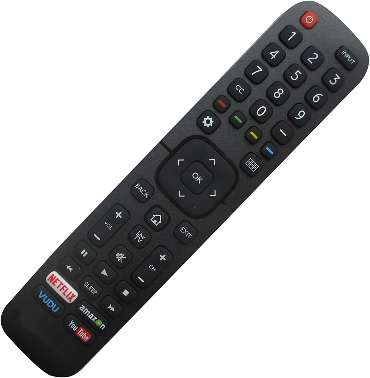 HCDZ Replacement Remote Control for Hisense 55R6040F 32H4030F 32H4030F1 40H4030F 40H4030F1 43H4030F 43H4030F1 60H6030E HDR UHD 4K Smart LED HDTV TV