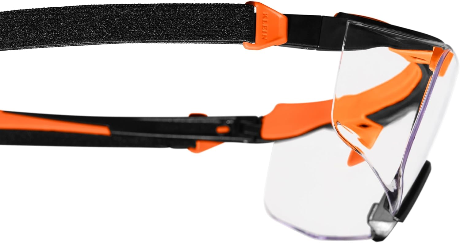 KLEIN TOOLS 03006 Over-The-Glasses Safety Glasses, Clear Lens, ANSI Z87.1+ and CSA Z94.3 Certified, Anti-Fog and Scratch Resistant, UV Protection, Fits Over Prescription Eyewear