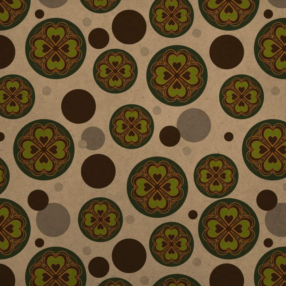 GRAPHICS & MORE Four Leaf Clover Lucky Premium Kraft Gift Wrap Wrapping Paper Roll