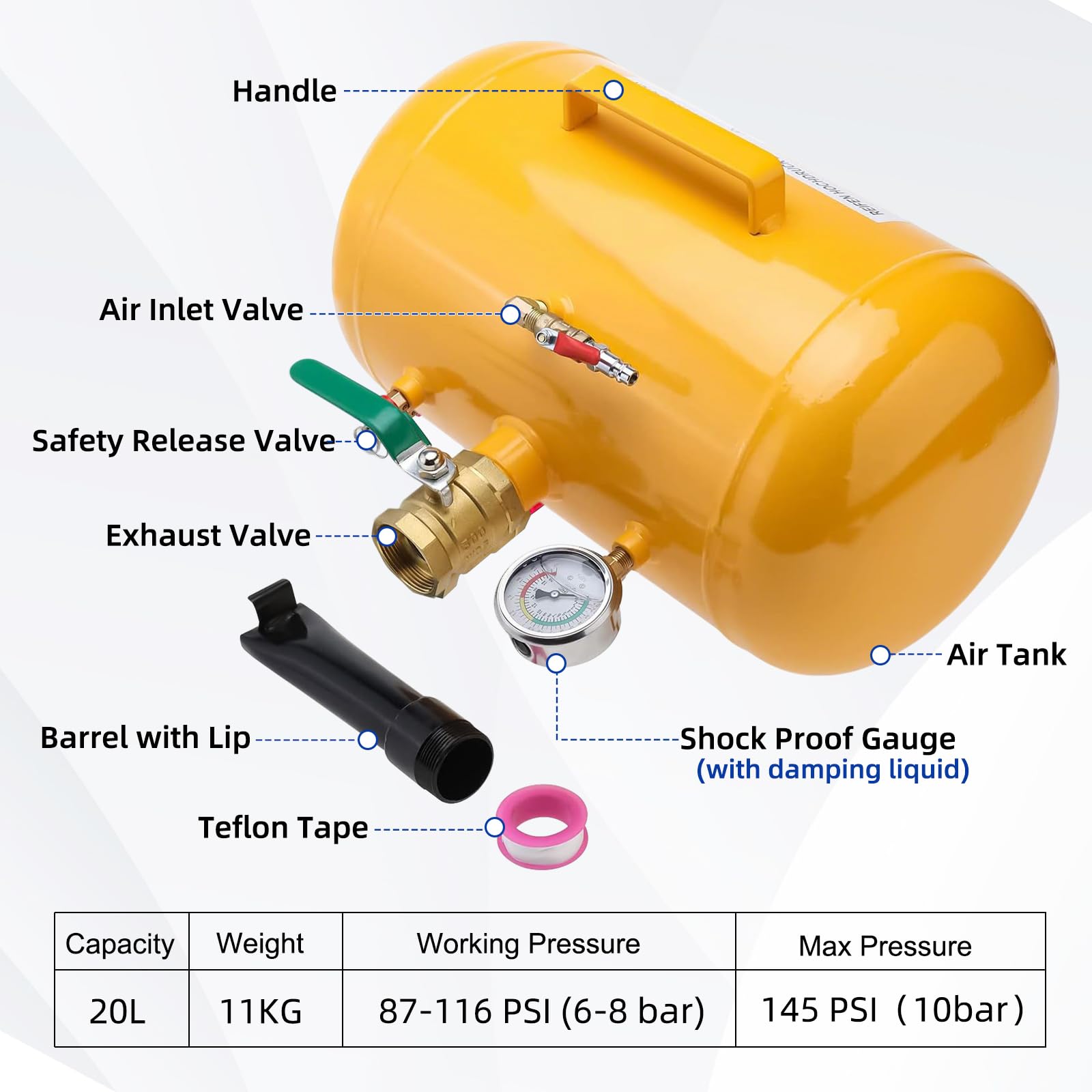 FreeTec - Compressore Pneumatici Air Booster, 20 l
