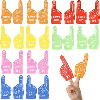30 Pack Colorful Foam Finger #1 Sports Fan Hand Cheer Set, Mini Foam Fingers Bulk Foam Fingers for Baseball Basketball Soccer Games, School Pep Rallies