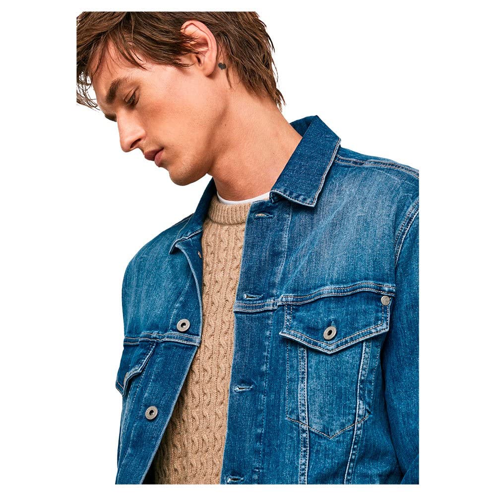 Pepe Jeans Hombre Chaqueta vaquera, Azul (Denim-HP2), L Hombre