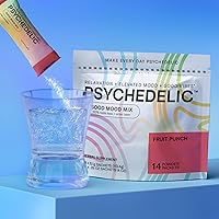 Vista 5 de Psychedelic Water Good Mood Mix - Ponche de frutas - Paquetes de polvo - Mezcla de bebida calmante de kava - Fácil de abrir una sola porción - Polvo