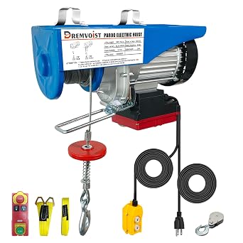 Electric Hoist 110V, 1760 LBS Hoist Winch with Remote Control