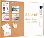Tableau Blanc Effaçable et Tableau de Liège Combo, ARCOBIS 36 po x 24 po Tableau d'Affichage pour Mur, Tableau Magnétique, Tableau Blanc Vision pour Bureau, Maison, École Cadre Noir