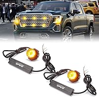 Vista 14 de Xprite - Juego de luces led estroboscópicas ocultas ámbar con 14 patrones de flash, luces estroboscópicas de parrilla para camiones, montaje