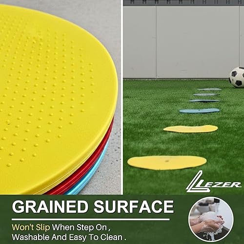 Miniatura 6 de LEZER Conos planos de 6 pulgadas y 8 pulgadas, marcadores de puntos, conos de fútbol, marcadores de cancha de campo, puntos para sentarse, discos