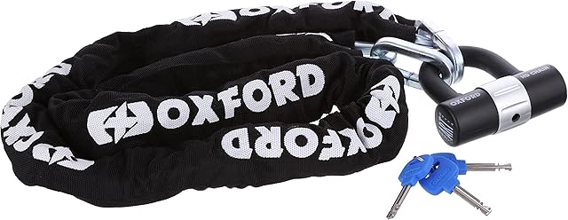 Oxford Products OF159 Heavy Duty Chain Lock with Disc Lock,Black,1.5m