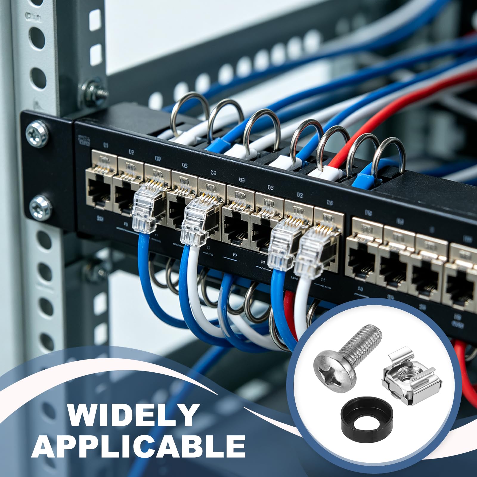 QUARKZMAN 150 Tornillos de Rack M6x16mm Acero al Carbono Niquelados