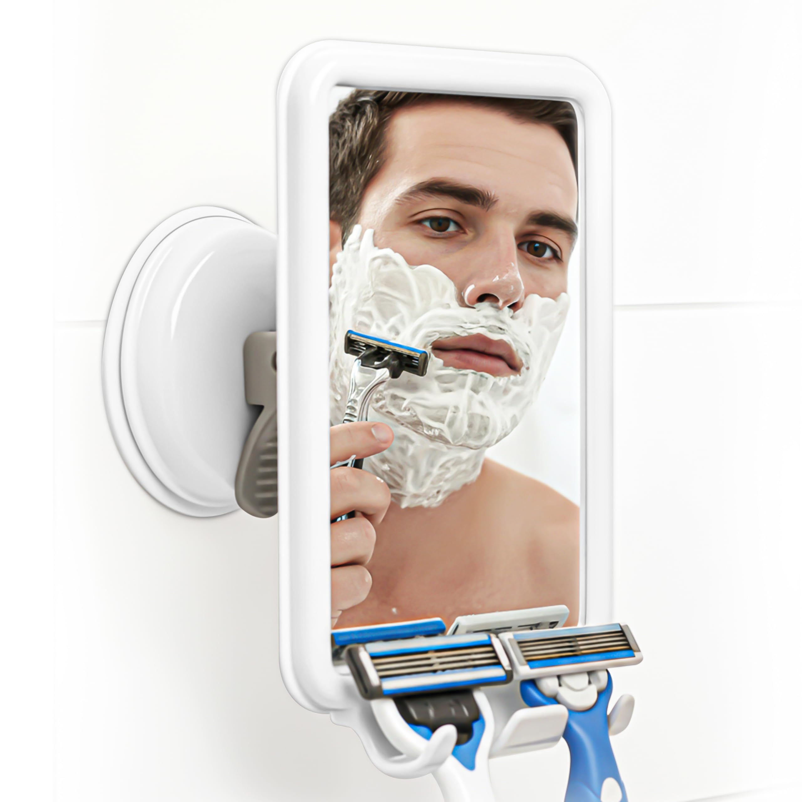 Safe-er-Grip Changing Lifestyles Shower Mirror with 2 Razor Hooks