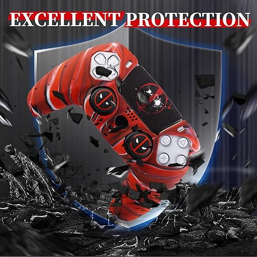 Vista 5 de Funda de silicona antideslizante para controlador PS5 con tapas para pulgar x 2 y pegatina x 1 (Depool)