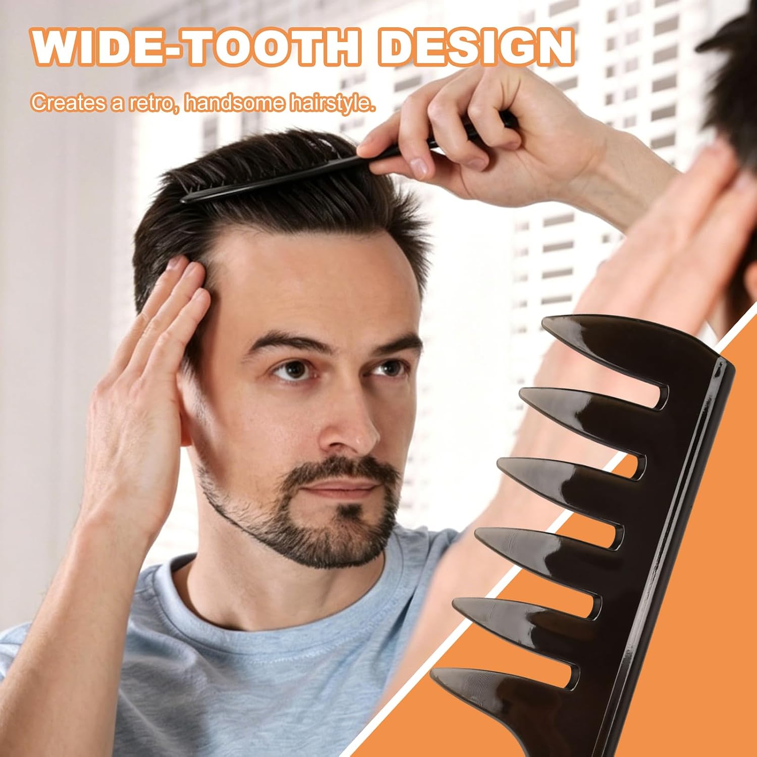 10 Pcs Men Hair Styling Comb Set, ABS Barber Wide Tooth Texture Combs Kit