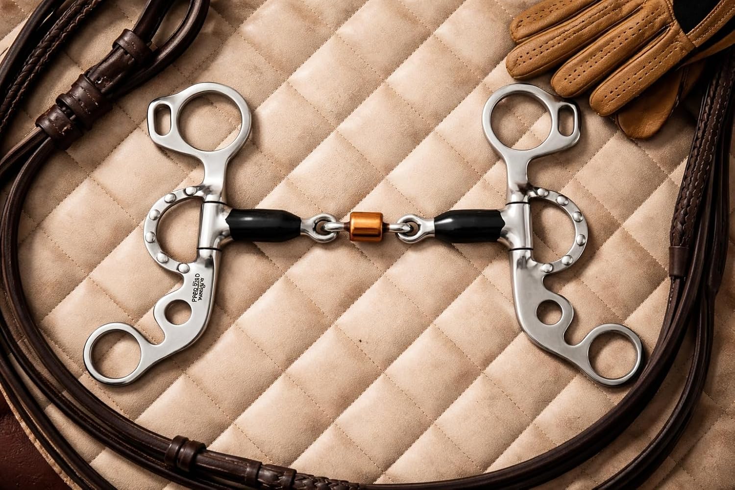 CHALLENGER 5" Short Shank Sweet Iron Dog Bone Snaffle w/Copper Roller Horse Bit 35667B