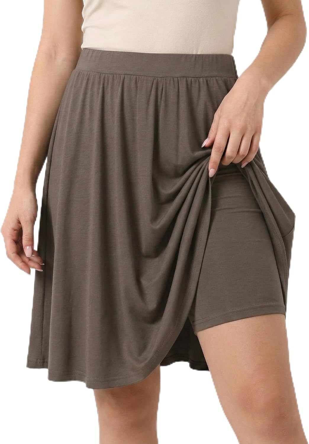 Girls Knee Length Skirt : Aline Pleated Skirt Built-in Shorts or Leggings Basic Skorts Size 6-14Y