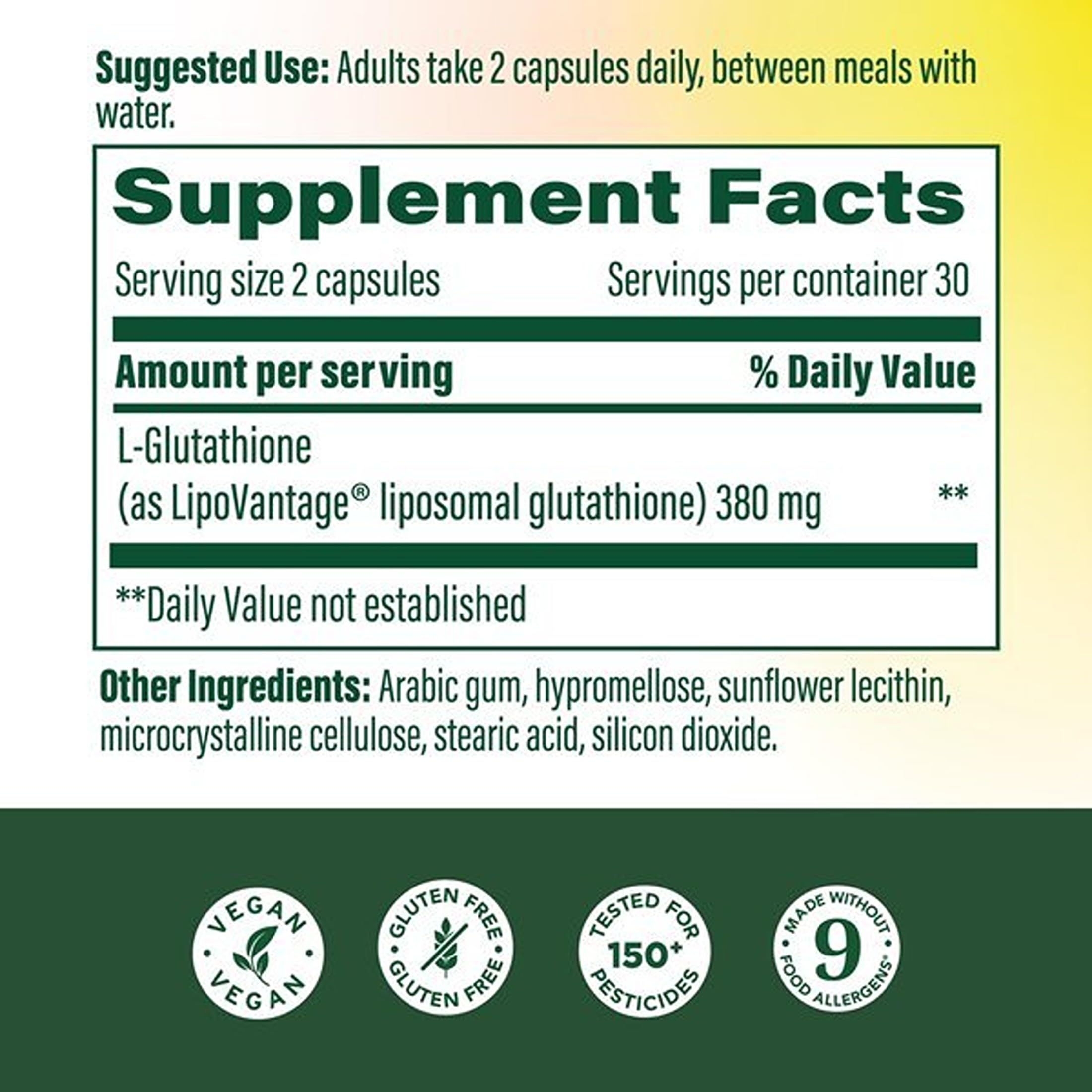 MegaFood High Absorption Liposomal Glutathione Supplement, 60 Capsules — Amazon image 3