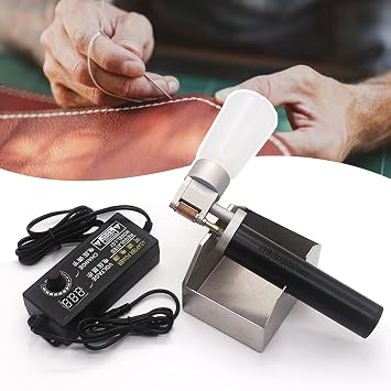 Leather Edge Coloring Machine,Handheld Leather Dye Edger Tool,Leather Edge Treatment Painting Applicator,with 2 Brass Rollers