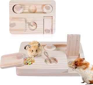 VolksRose Guinea Pig Foraging Toys, 6 in 1 Hamster Enrichment Toys for Boredom, Small Animal Cage Accessories for Rat, Chinchilla, Gerbil, Syrian, Rabbit, Bunny (A)