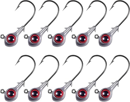 Fishing Jig Head Oversized 3D Eyes Jigheads Swimbait Jig Heads for Fishing Saltwater Freshwater Bass Trout Walleye Redfish Striper 1/8oz 3/16oz 1/4oz 3/8oz