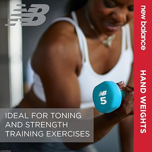Miniatura 6 de New Balance - Mancuernas de mano (individual)  Mancuerna de neopreno para ejercicio y fitness para equipo de gimnasio en casa, entrenamientos, pesas