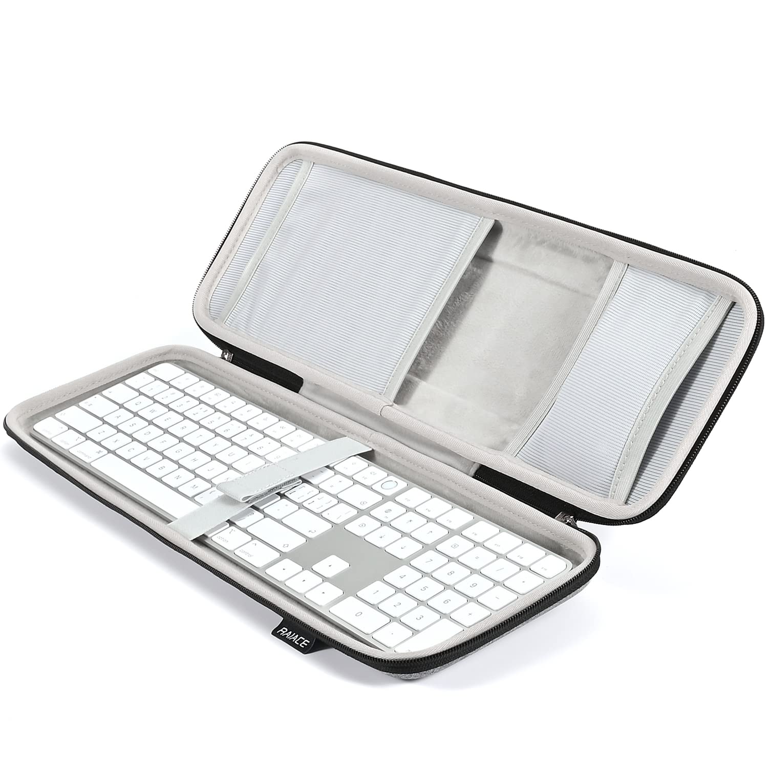 RAIACE Custodia rigida da viaggio per Apple Magic Keyboard + Magic Mouse. (la vendita è solo custodia). - Grigio (fodera grigia)