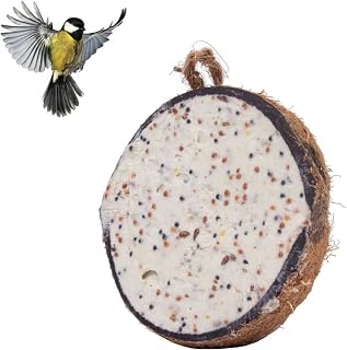4x Half Coconut Shell Suet Coconut Feeder for Birds High Energy Suet in your backyard or garden