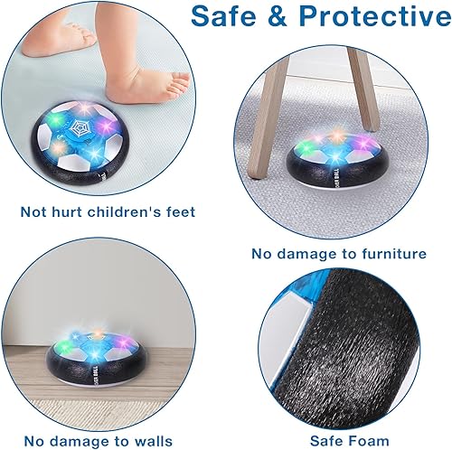 Miniatura 6 de Hover - Pelotas de fútbol, 2 en 1, juego de juguetes de fútbol Hover con luz LED de estrella, luz nocturna recargable por USB, juegos deportivos,