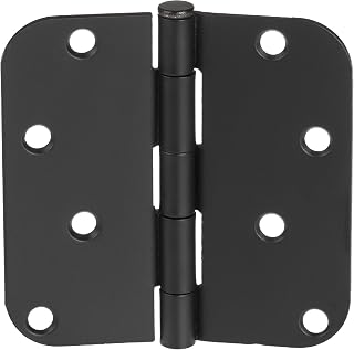 Ilyapa 18 Pack Black Door Hinges for Doors, 4 x 4 Inch Interior Door Hinges, Matte Black Hinges for Doors 4 Inches, with 5/8 Inch Radius Corners