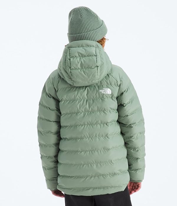 The North Face Girls' Reversible Perrito Hooded Jacket - Lightweight & Water Resistant Winter Coat, Synthetic Insulation, Slate Moss, Large by The North Face - Image 3