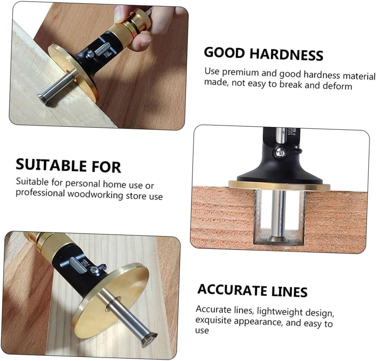 balacoo European Style Woodworking Scribe Gauge with Hard Alloy Blade, Precision Parallel Marking Tool for Carpenters and Woodworkers, Adjustable Mortise Gauge Measuring Device
